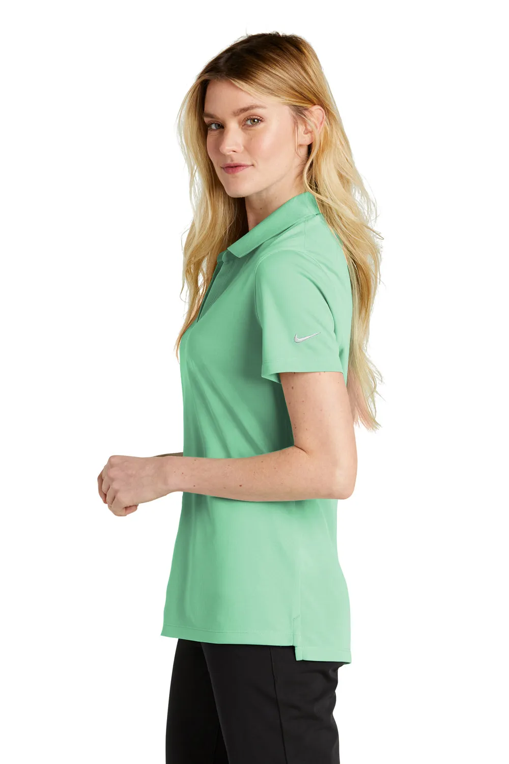 Nike Womens Dri-Fit Moisture Wicking Micro Pique 2.0 Short Sleeve Polo Shirt - Mint Green