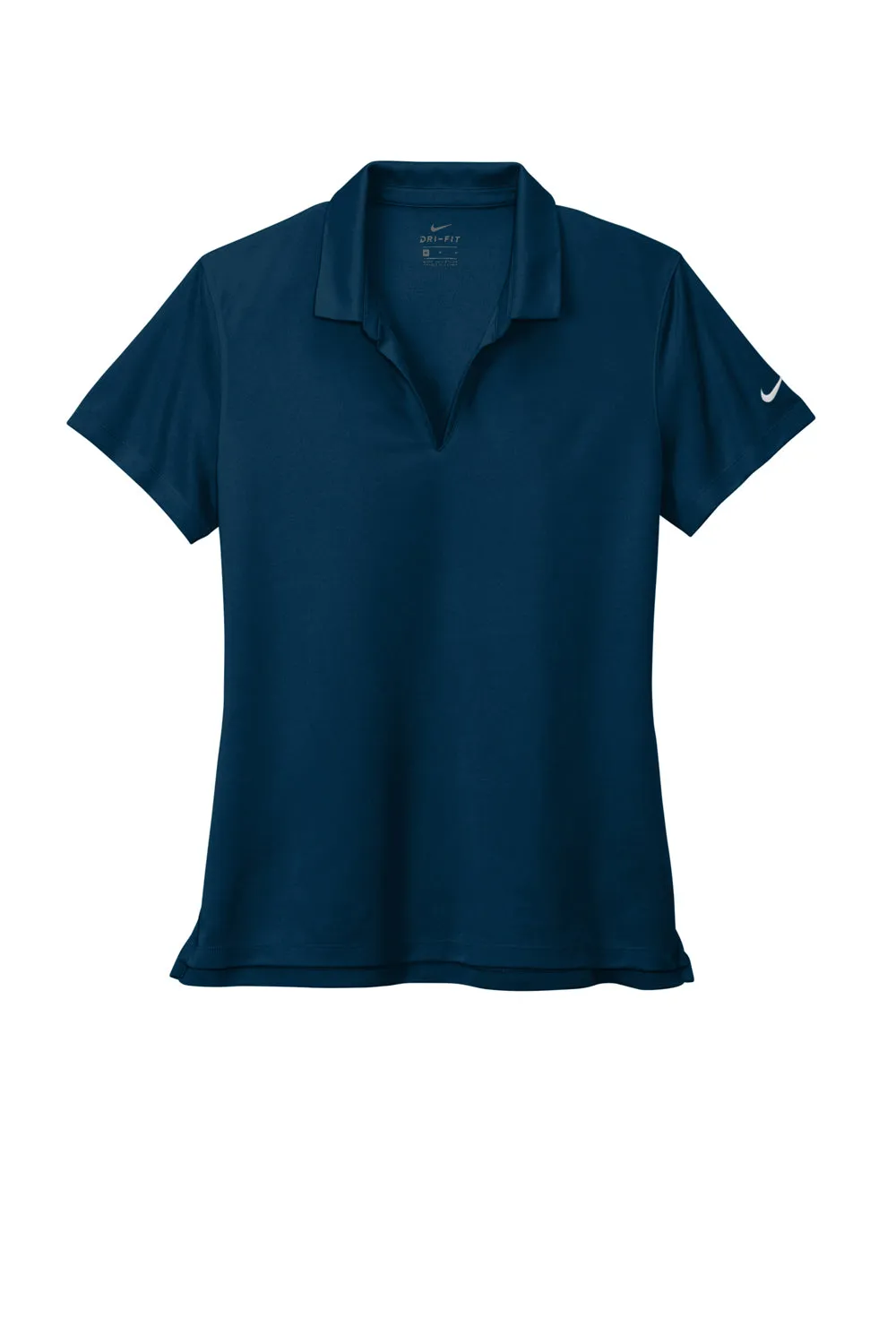 Nike Womens Dri-Fit Moisture Wicking Micro Pique 2.0 Short Sleeve Polo Shirt - Navy Blue