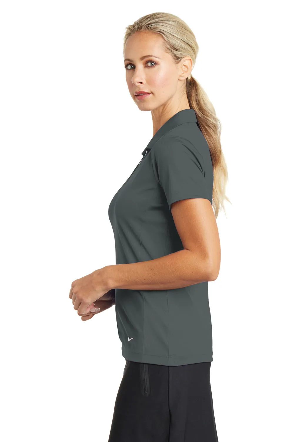 Nike Womens Dri-Fit Moisture Wicking Short Sleeve Polo Shirt - Anthracite Grey