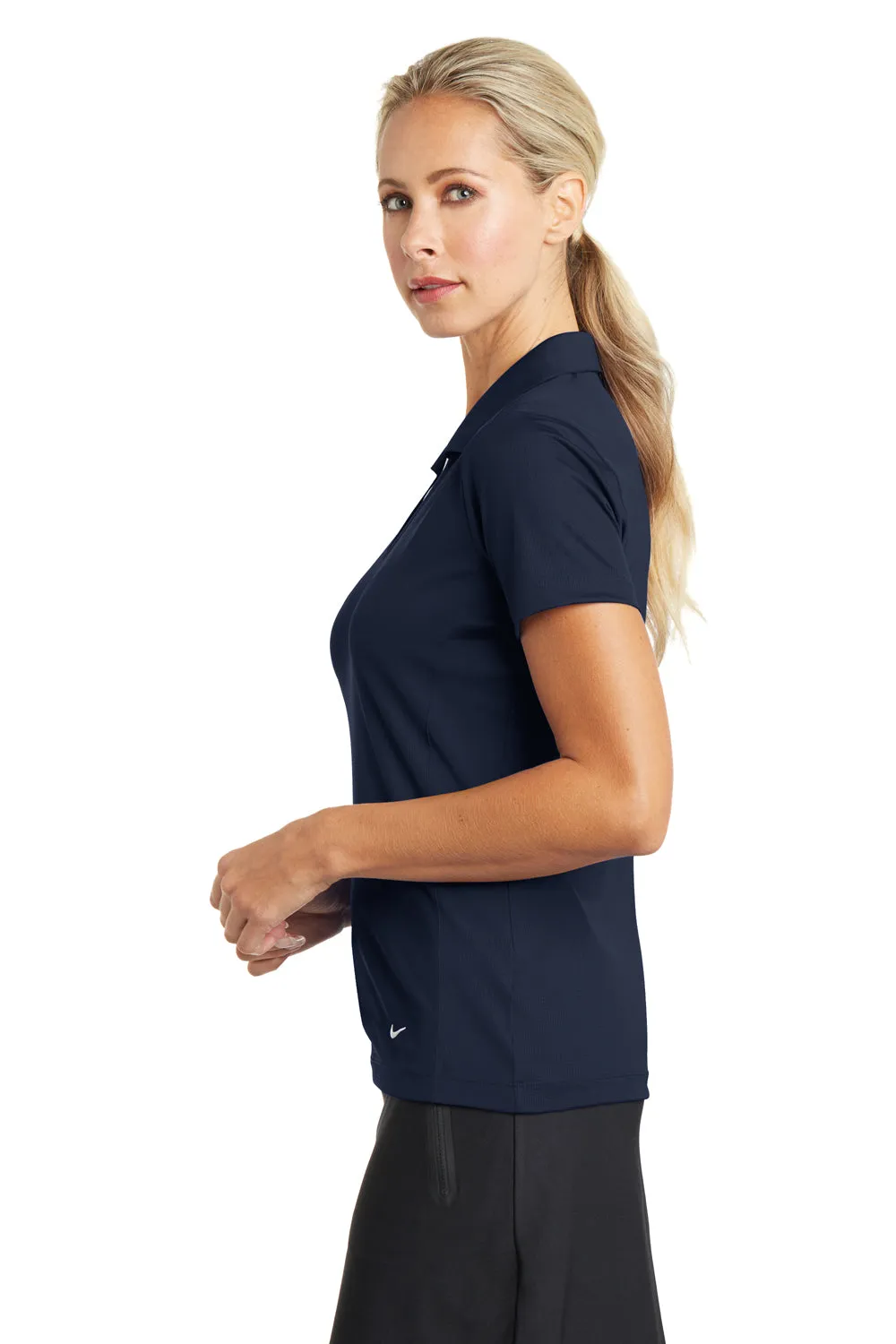 Nike Womens Dri-Fit Moisture Wicking Short Sleeve Polo Shirt - Marine Blue