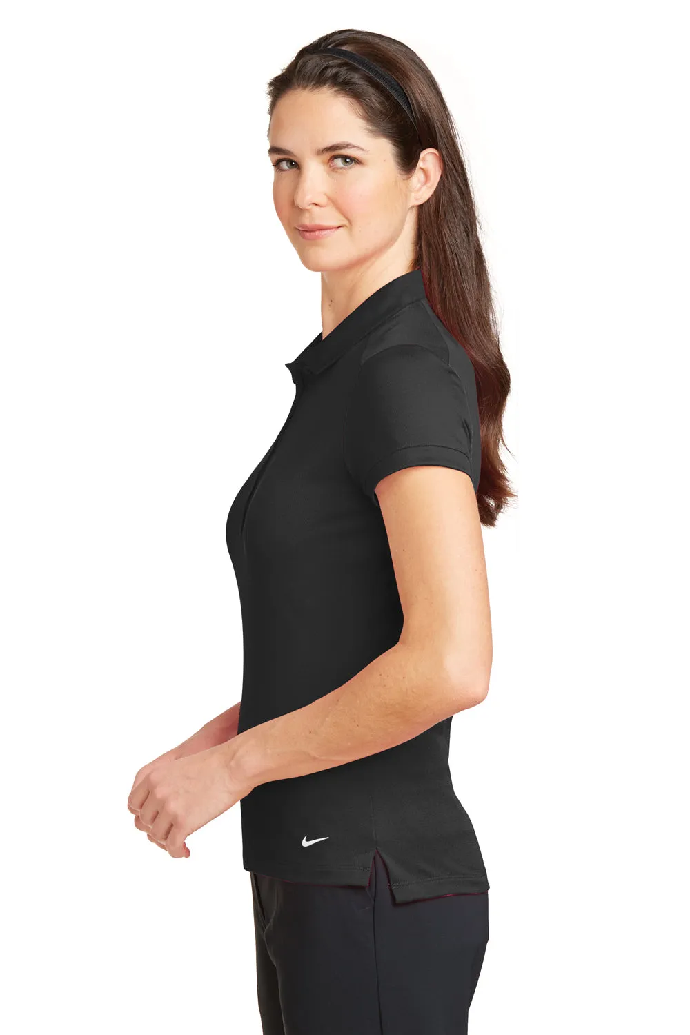 Nike Womens Icon Dri-Fit Moisture Wicking Short Sleeve Polo Shirt - Black