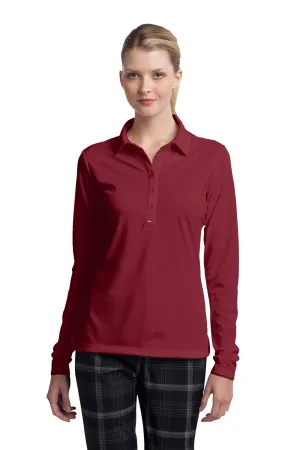 Nike Womens Stretch Tech Dri-Fit Moisture Wicking Long Sleeve Polo Shirt - Varsity Red