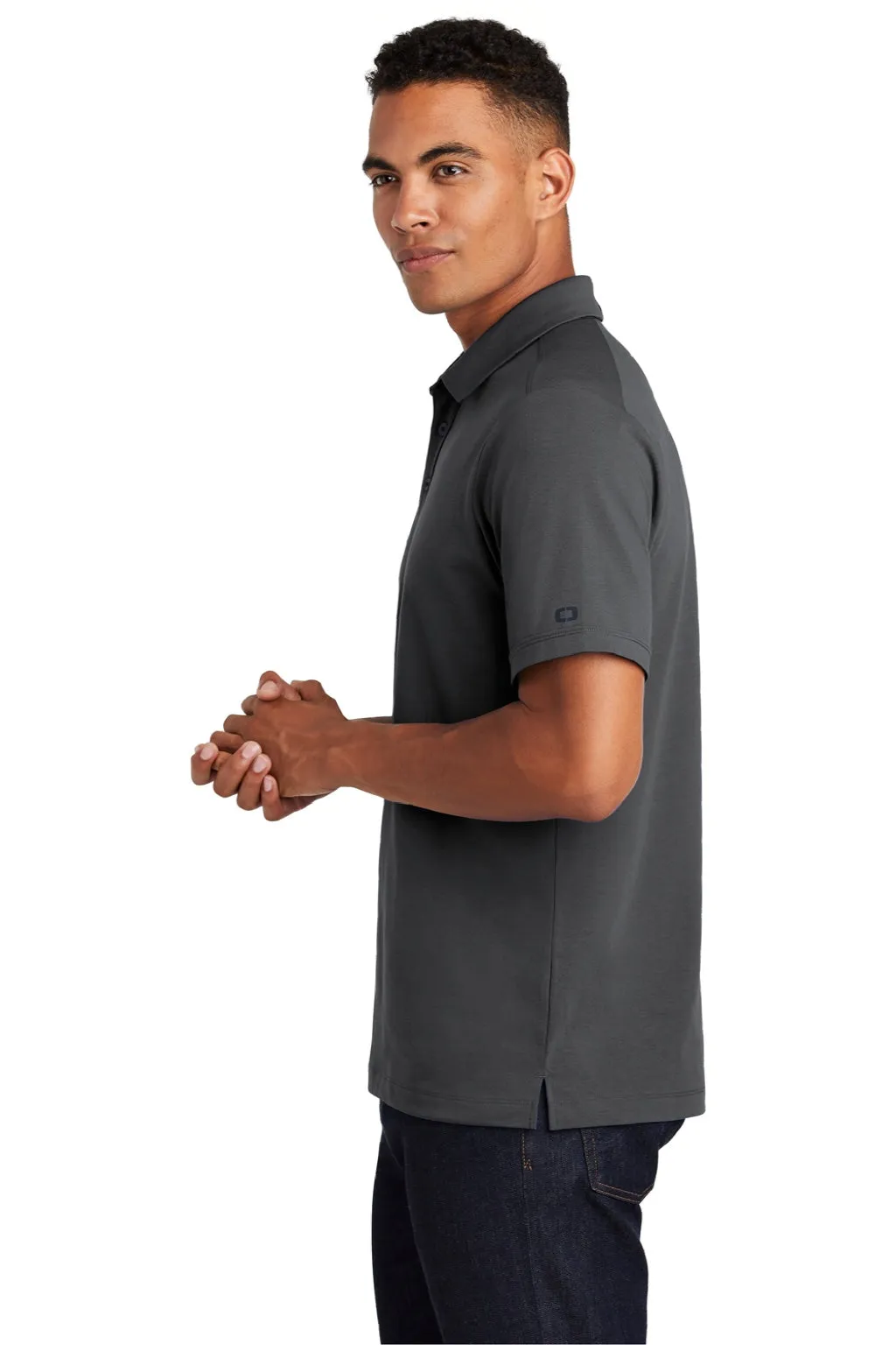 Ogio Mens Limit Moisture Wicking Short Sleeve Polo Shirt - Diesel Grey