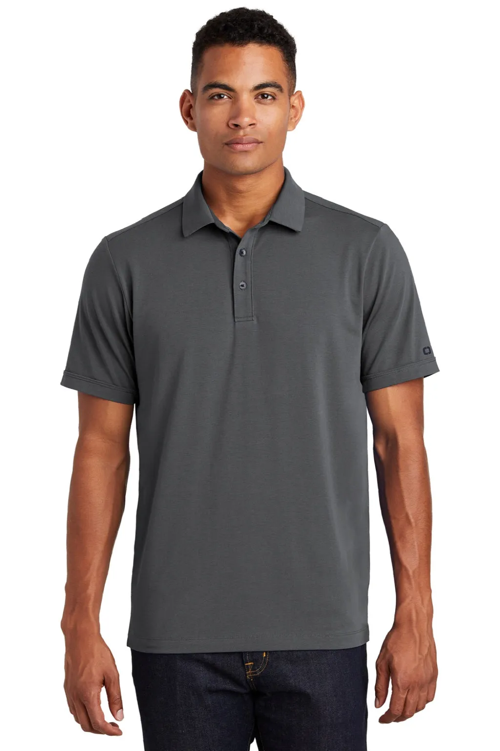 Ogio Mens Limit Moisture Wicking Short Sleeve Polo Shirt - Diesel Grey