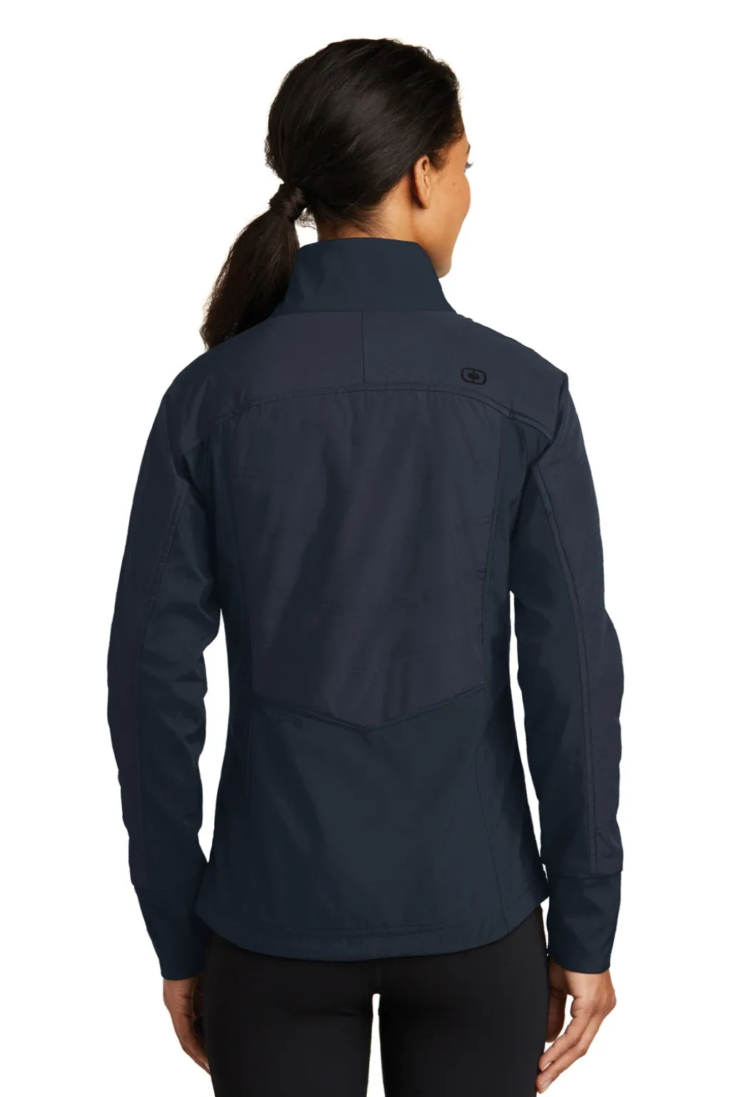 Ogio Womens Endurance Brink Wind & Water Resistant Full Zip Jacket - Propel Navy Blue