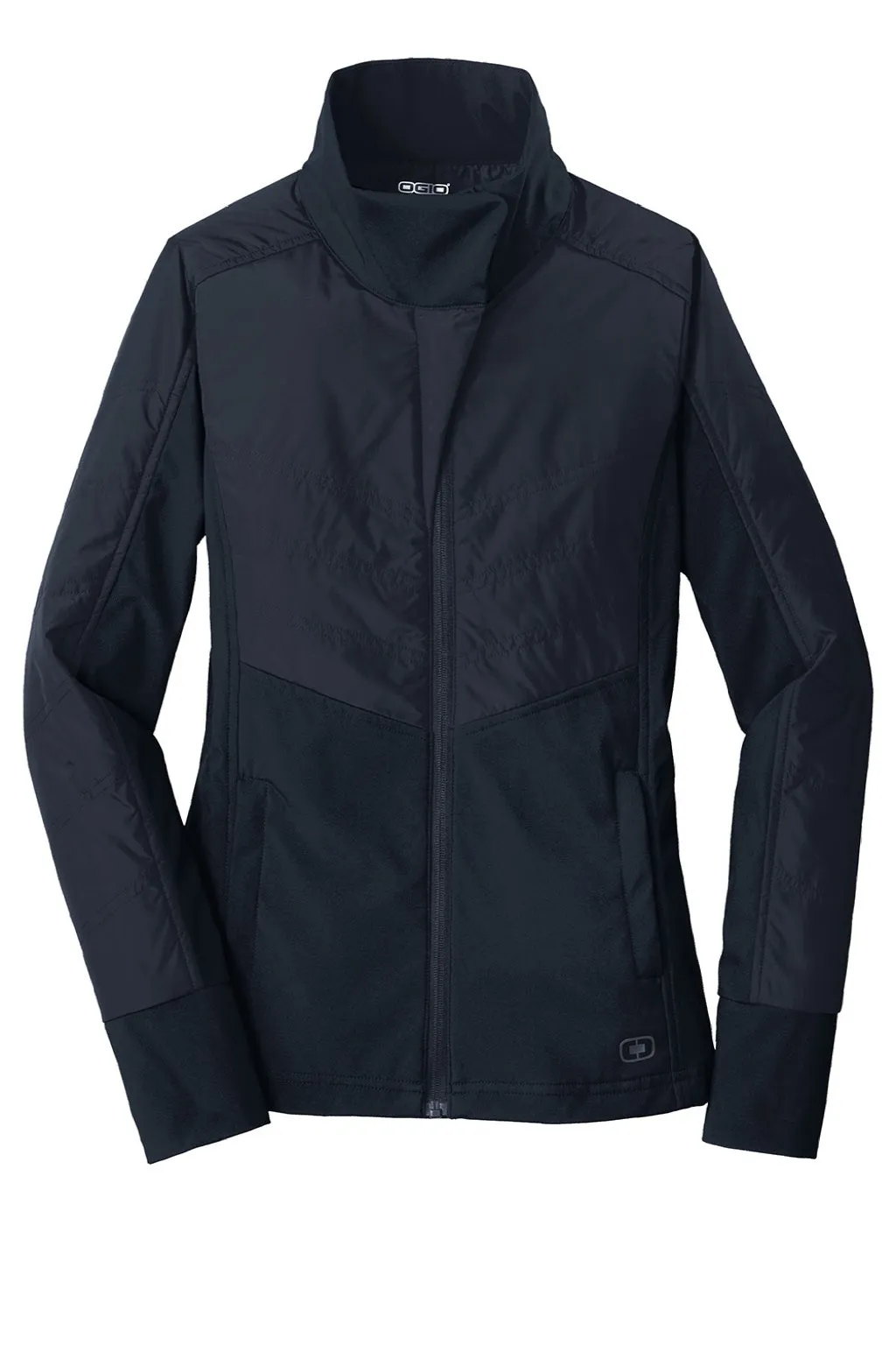 Ogio Womens Endurance Brink Wind & Water Resistant Full Zip Jacket - Propel Navy Blue