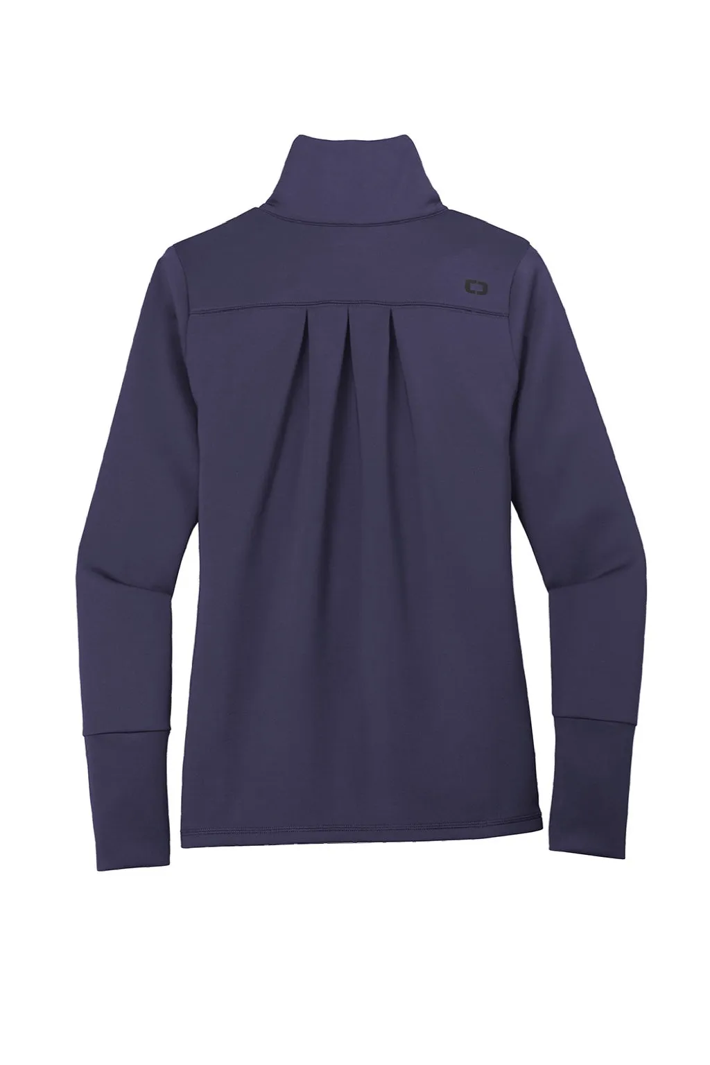 Ogio Womens Endurance Modern Performance Moisture Wicking Full Zip Sweatshirt w/ Pockets - Navy Blue