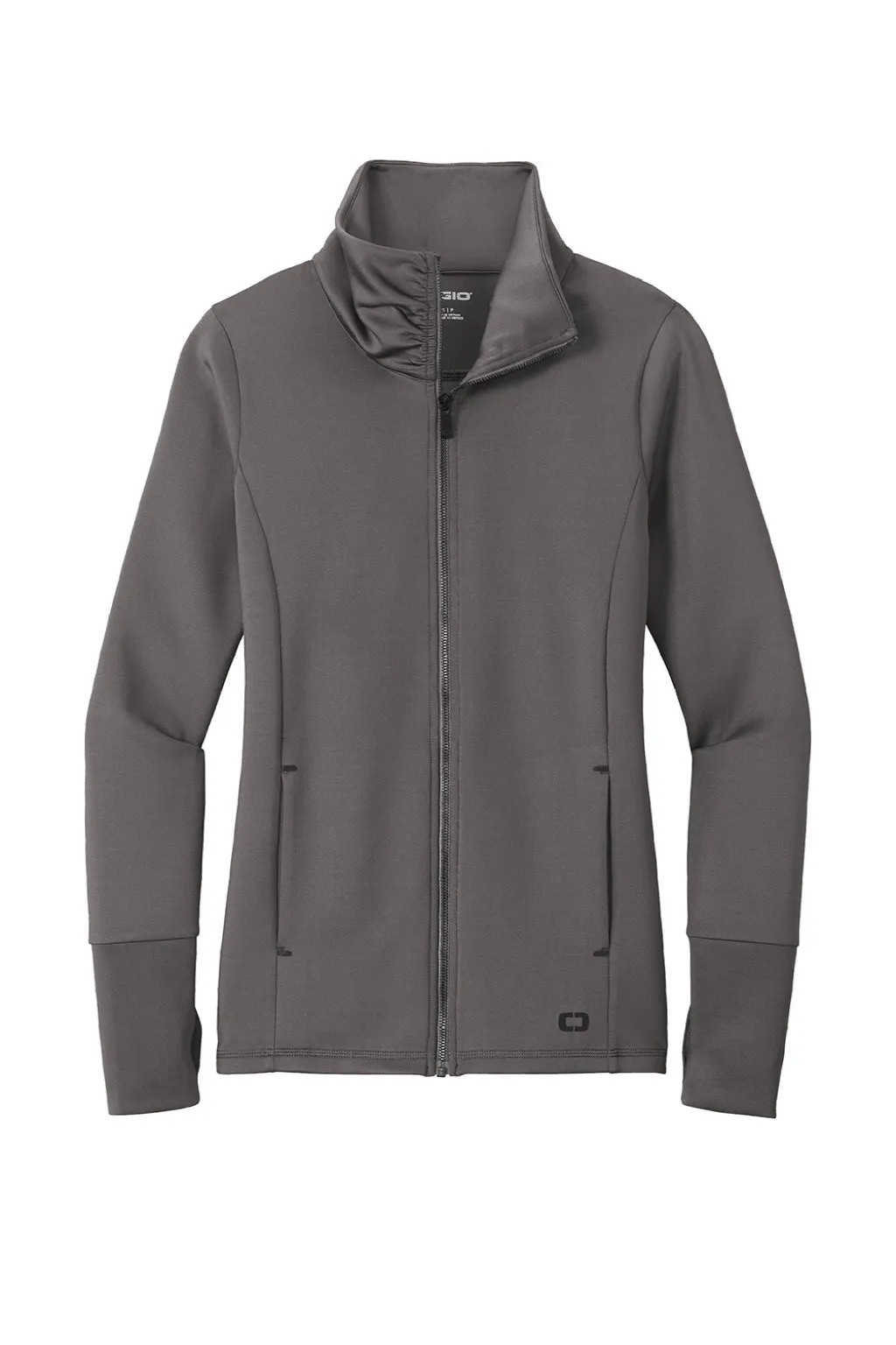 Ogio Womens Endurance Modern Performance Moisture Wicking Full Zip Sweatshirt w/ Pockets - Tarmac Grey