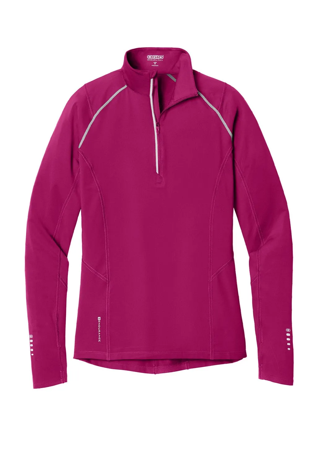 Ogio Womens Endurance Nexus Moisture Wicking 1/4 Zip Sweatshirt - Flush Pink