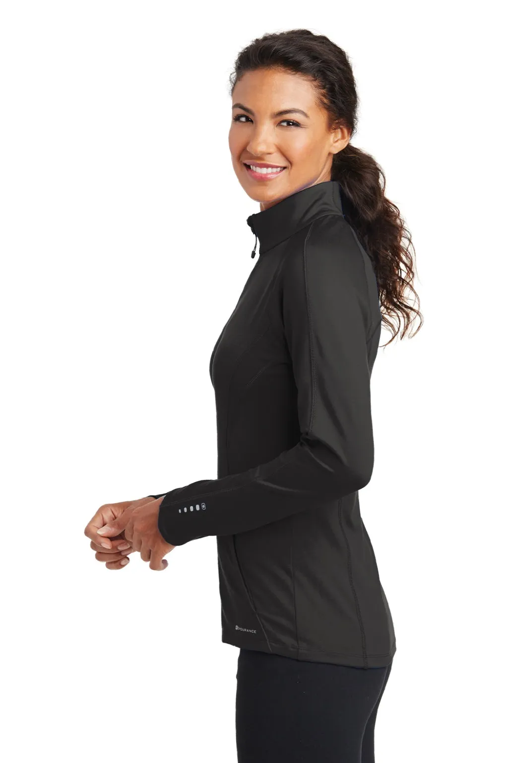 Ogio Womens Endurance Radius Moisture Wicking Full Zip Sweatshirt - Blacktop