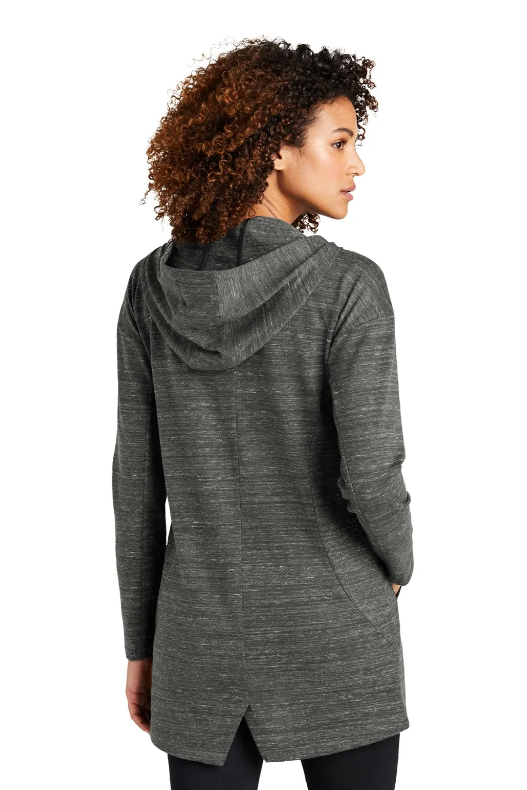 Ogio Womens Flux Full Zip Hooded Sweatshirt Hoodie w/ Pockets - Heather Tarmac Grey