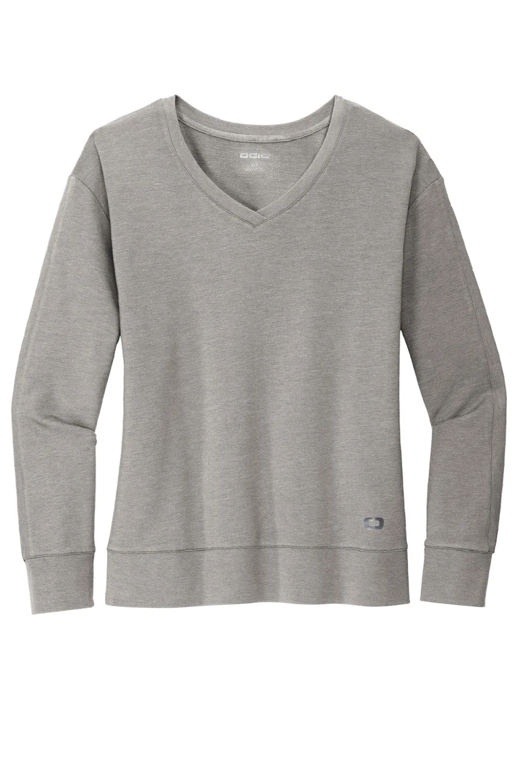 Ogio Womens Luuma Flex V-Neck Sweatshirt - Heather Petrol Grey
