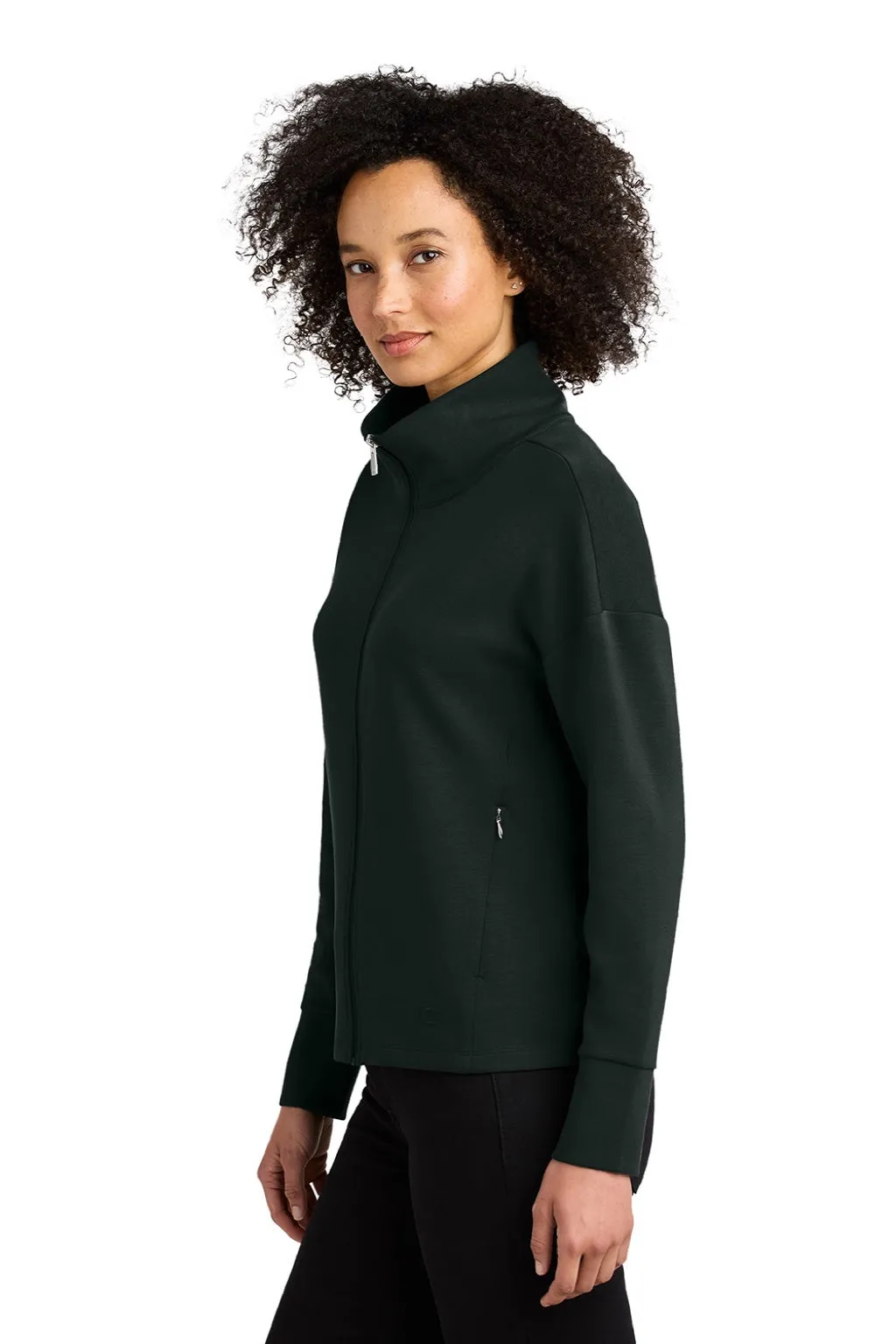 Ogio Womens Transcend Full Zip Sweatshirt w/ Pockets - Blacktop