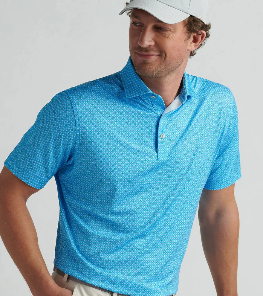 Peter Millar Men's Castellina Performance Jersey Polo Shirt - Riverbed Peter Millar Clothing