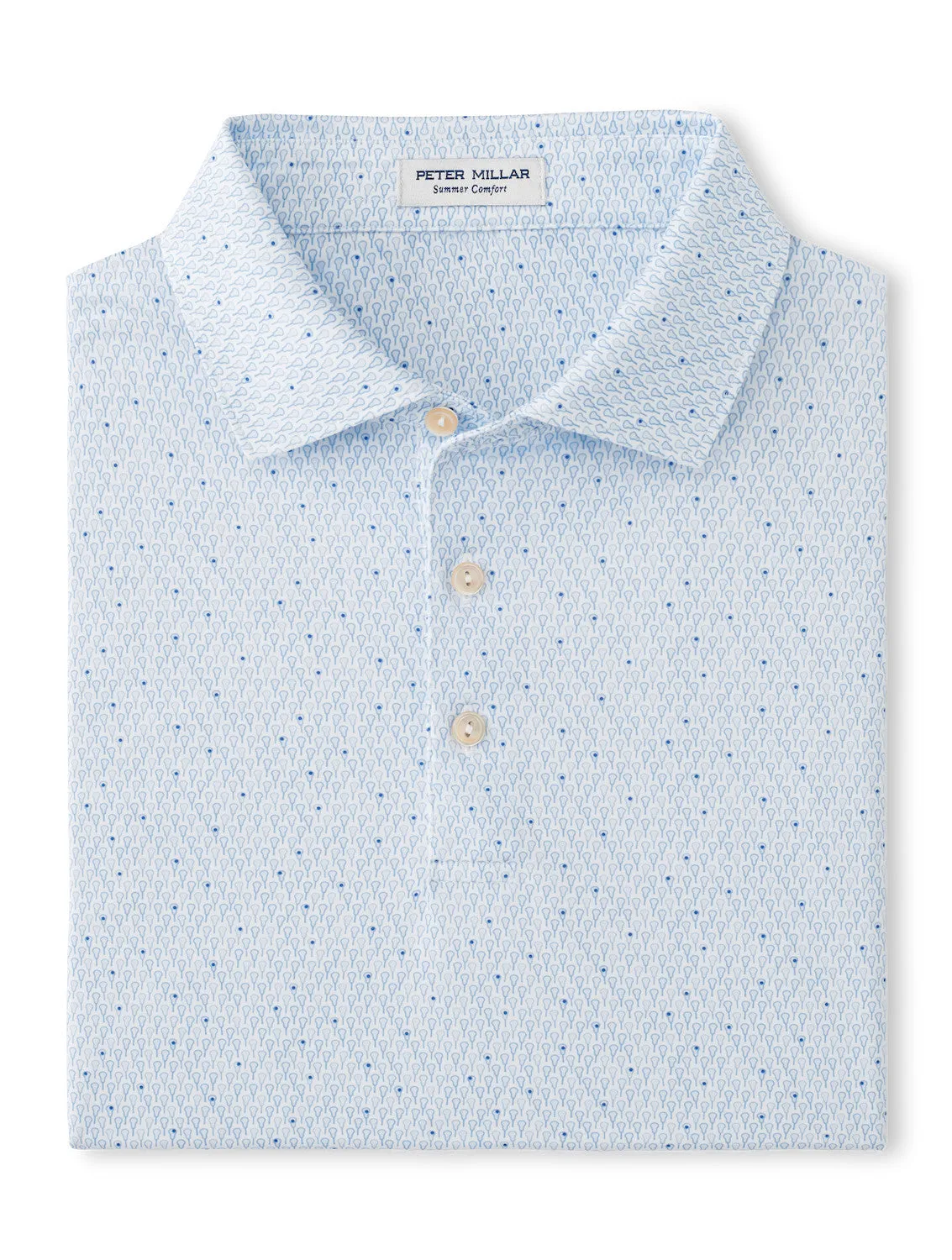 Peter Millar Men's Lacrosse Performance Jersey Polo Shirt - White Peter Millar Clothing