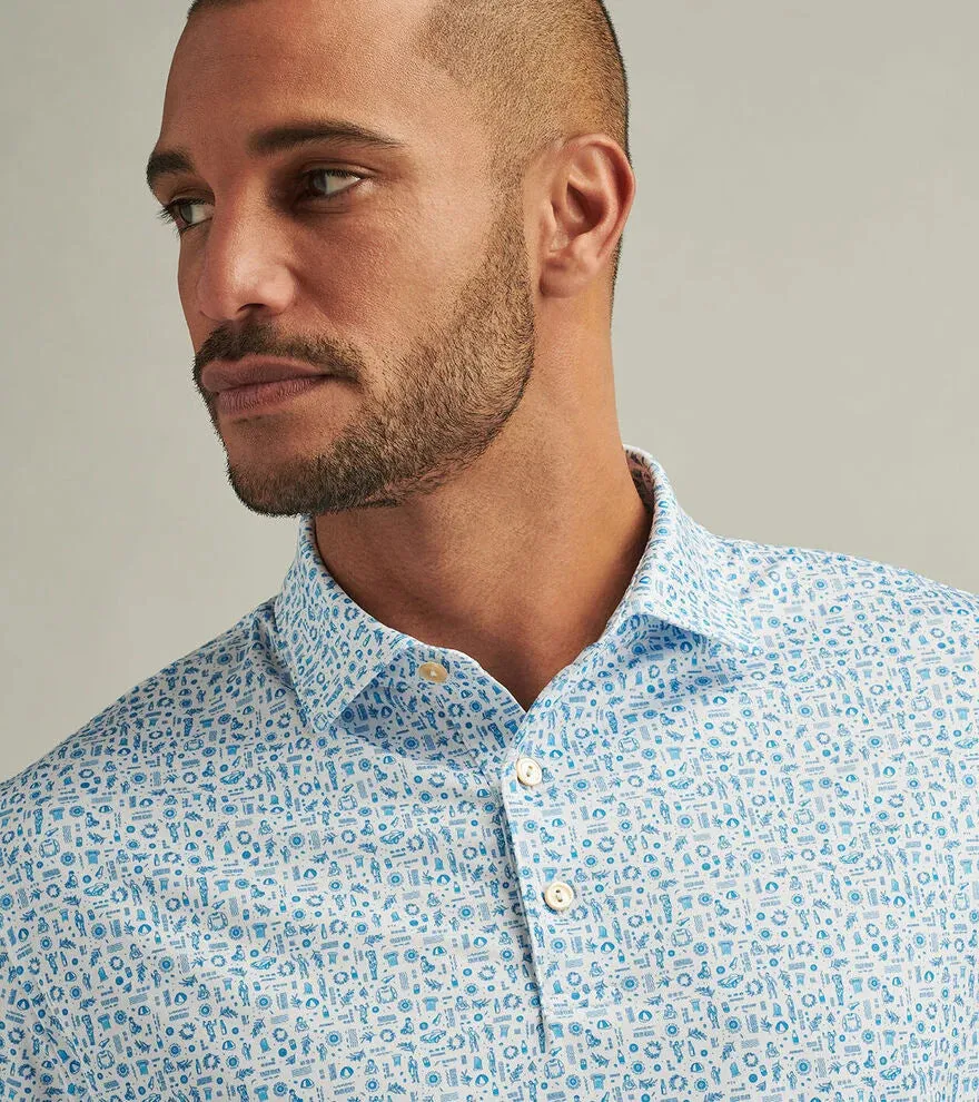 Peter Millar Men's Toga Party Performance Jersey Polo Shirt - White Peter Millar Clothing