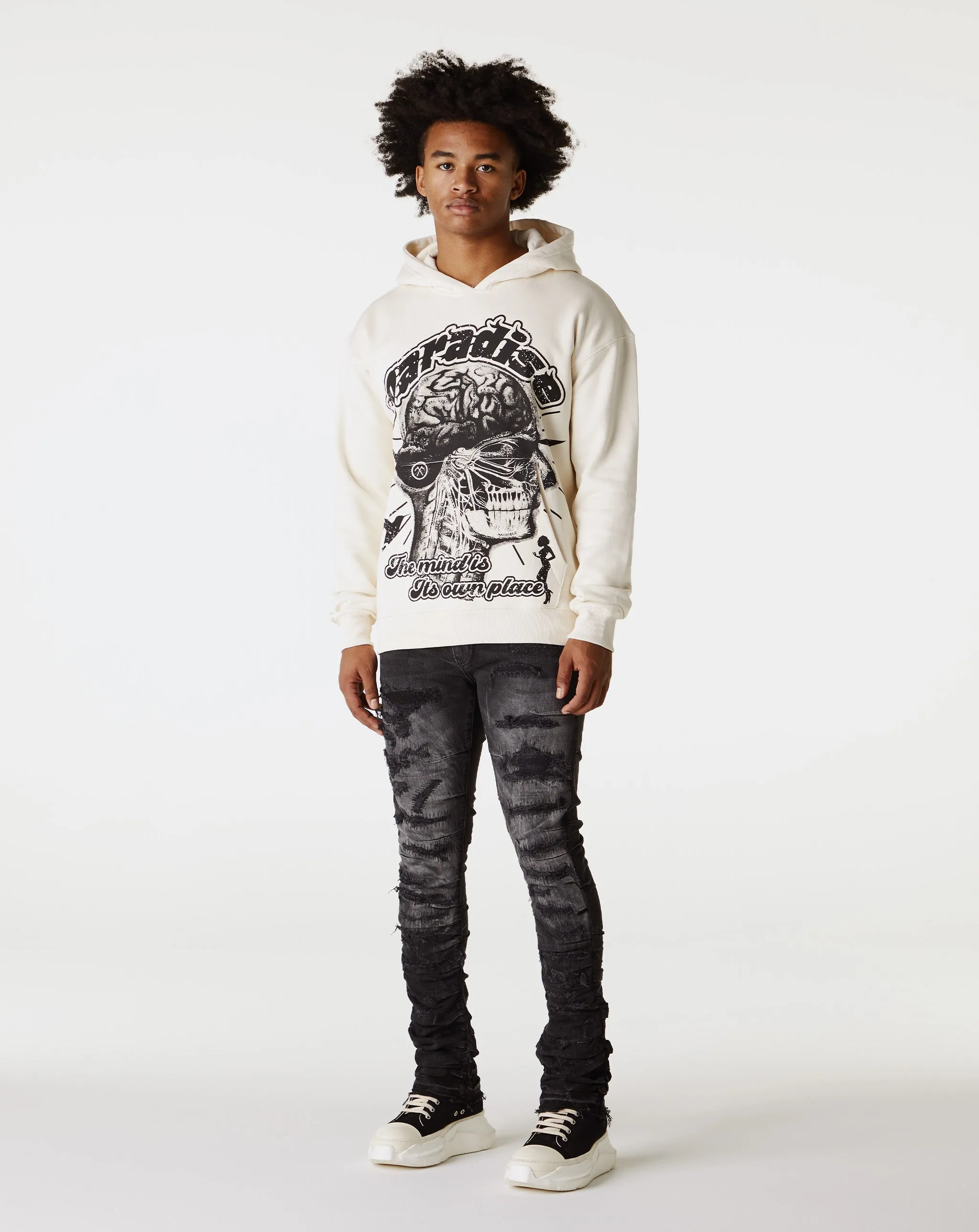 Pleated Shredded Jean