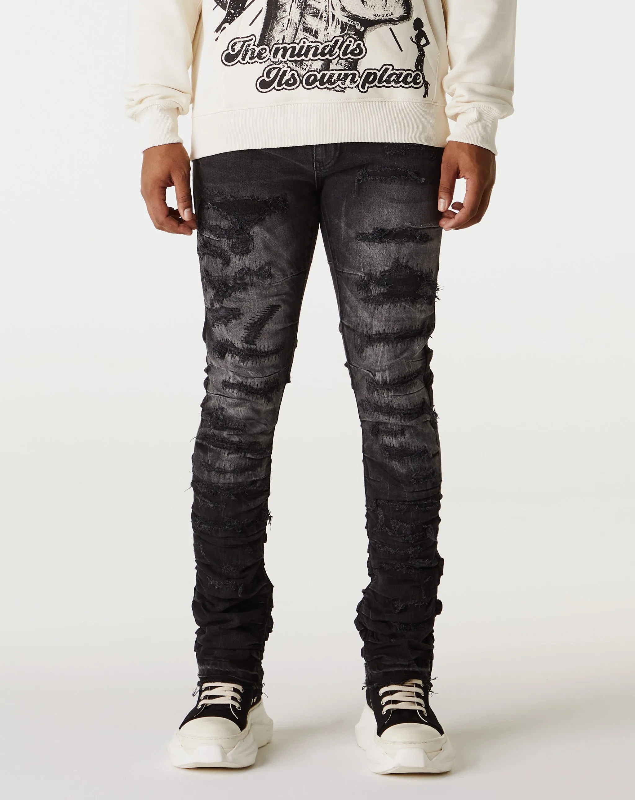 Pleated Shredded Jean