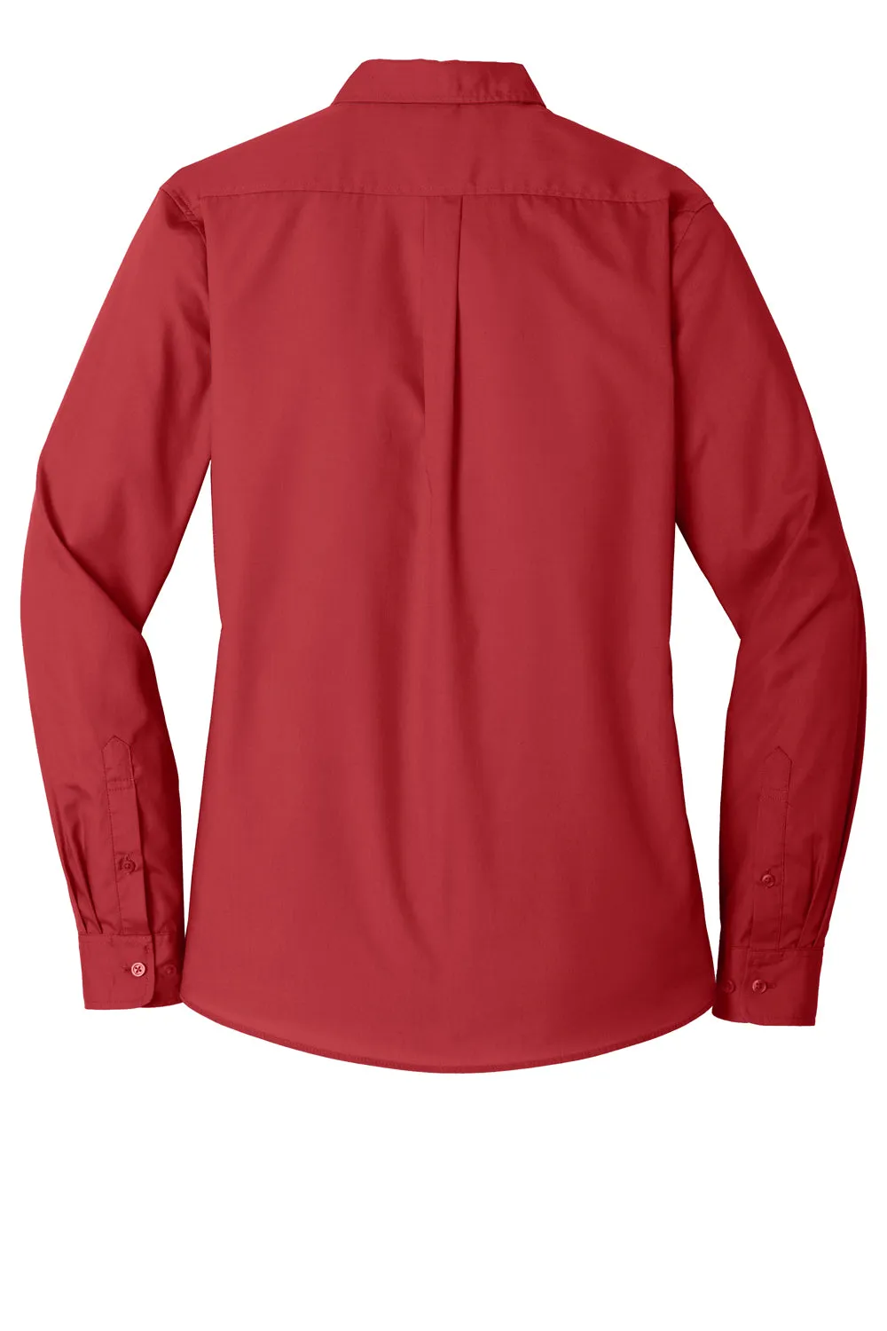 Port Authority Womens Carefree Stain Resistant Long Sleeve Button Down Shirt - Rich Red