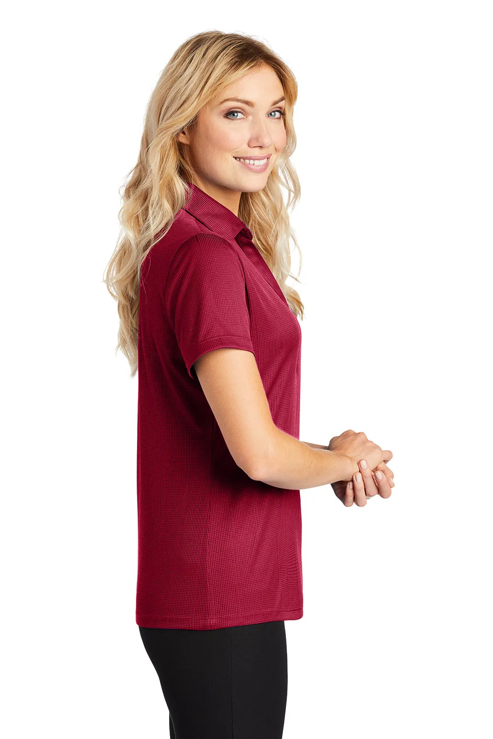 Port Authority Womens Performance Moisture Wicking Short Sleeve Polo Shirt - Rich Red