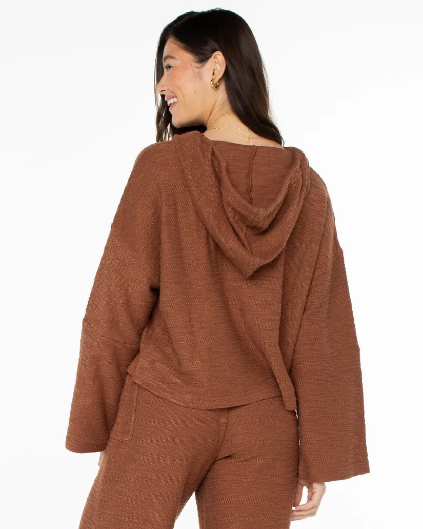 Roxy Rich Coast Solid Sweatshirt-Carob Brown
