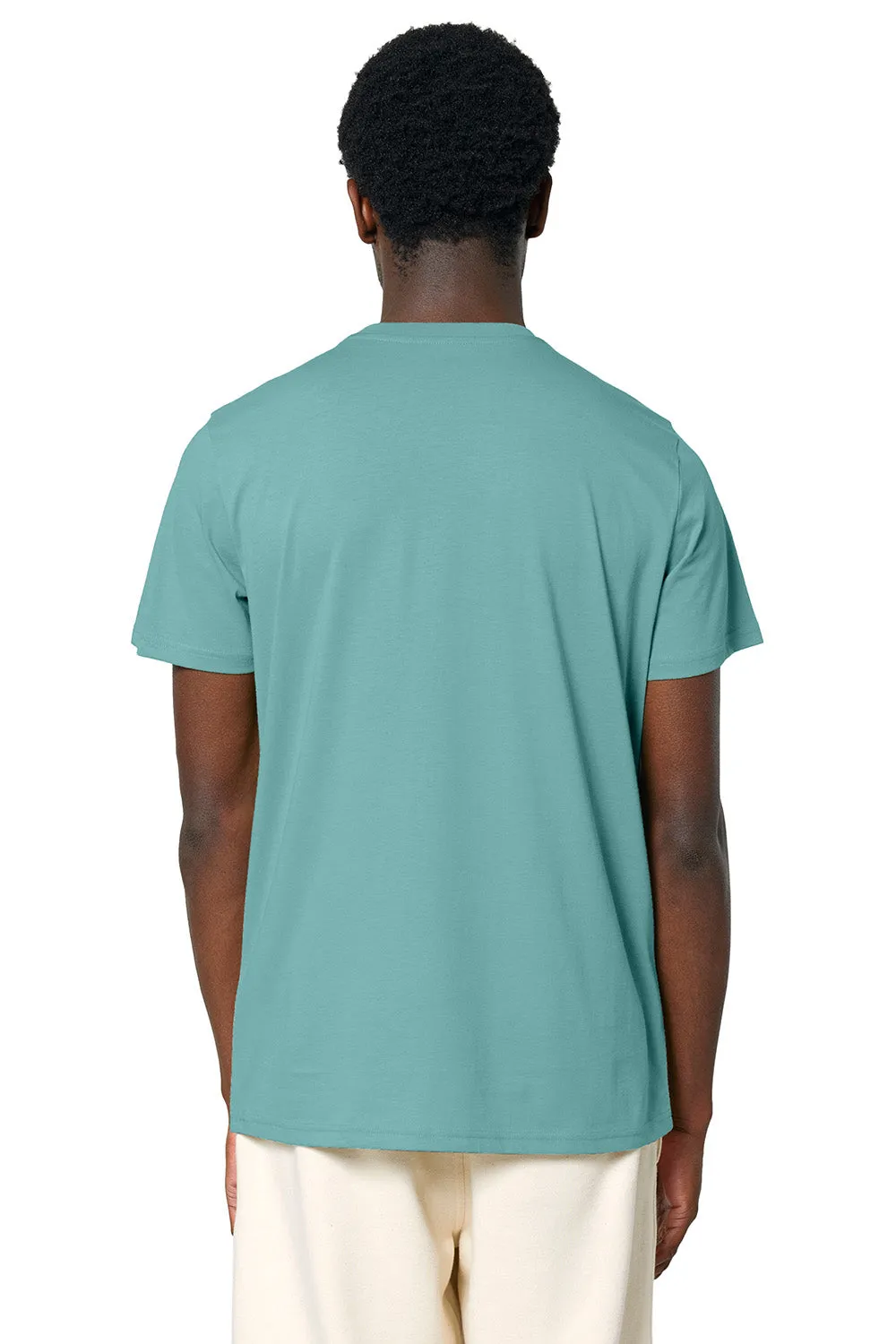 Stanley/Stella Mens Crafter Short Sleeve Crewneck T-Shirt - Monstera Teal Blue Clothing Stanley-Stella