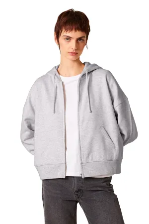 Stanley/Stella Womens Ida Full Zip Hooded Sweatshirt Hoodie w/ Pockets - Heather Cool Grey Clothing Stanley-Stella
