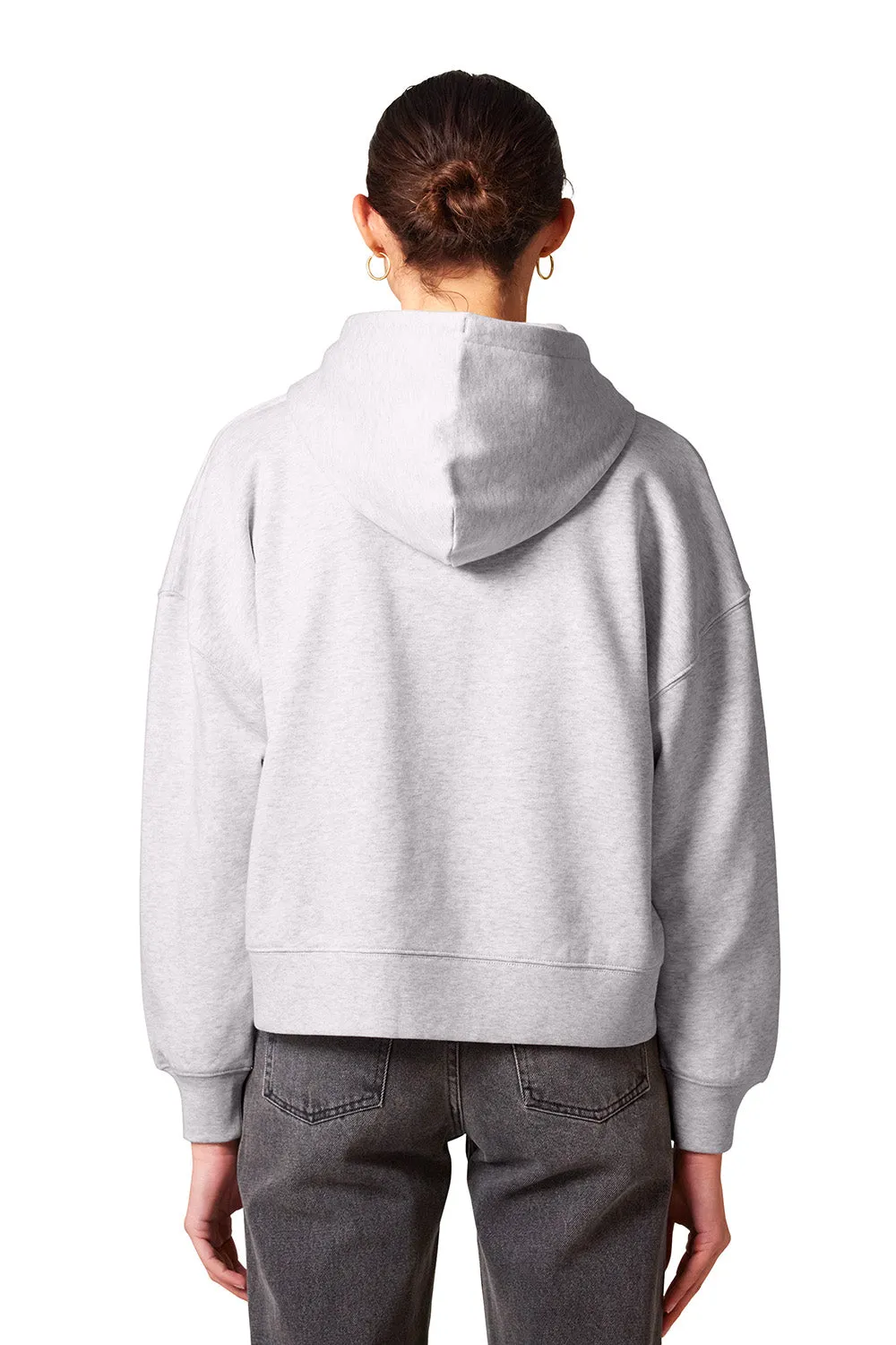 Stanley/Stella Womens Ida Full Zip Hooded Sweatshirt Hoodie w/ Pockets - Heather Cool Grey Clothing Stanley-Stella