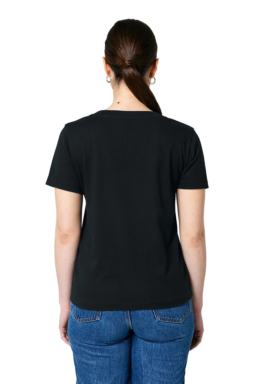 Stanley/Stella Womens Isla Short Sleeve V-Neck T-Shirt - Black Clothing Stanley-Stella