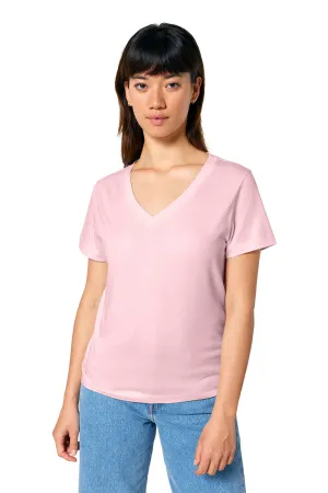 Stanley/Stella Womens Isla Short Sleeve V-Neck T-Shirt - Cotton Pink Clothing Stanley-Stella