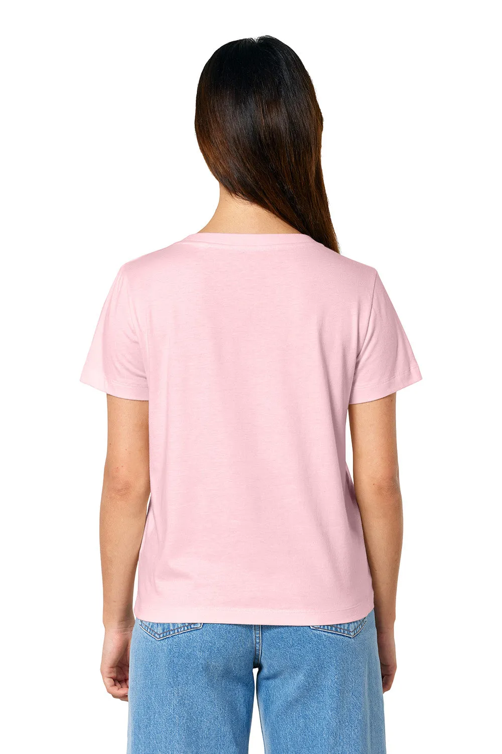 Stanley/Stella Womens Isla Short Sleeve V-Neck T-Shirt - Cotton Pink Clothing Stanley-Stella