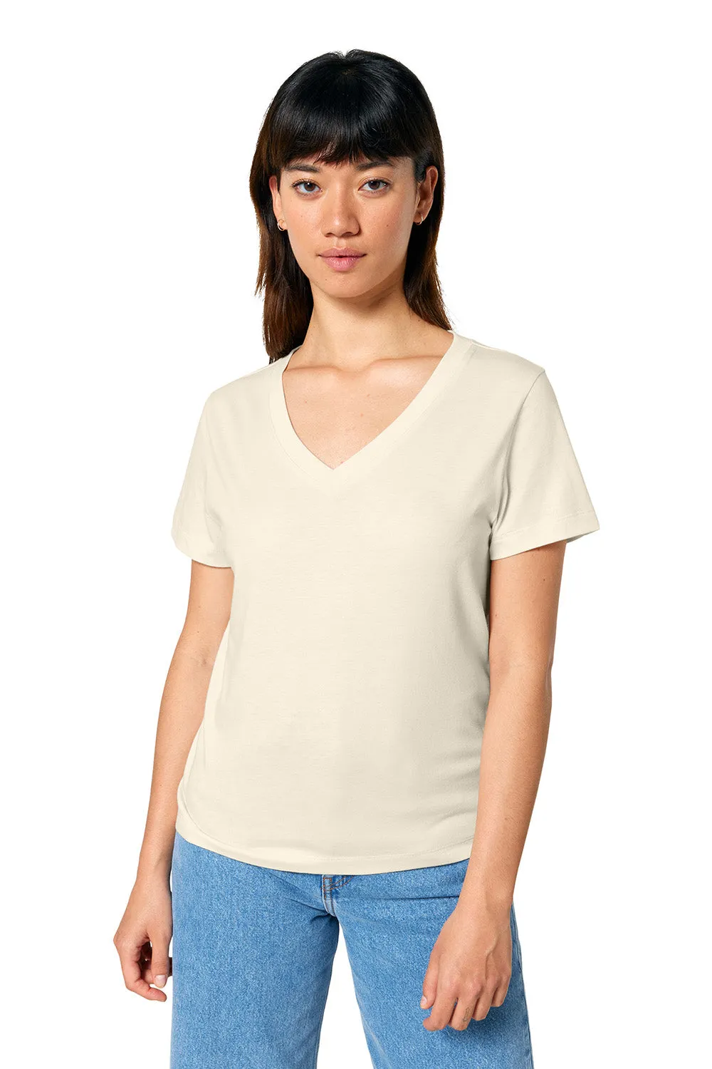 Stanley/Stella Womens Isla Short Sleeve V-Neck T-Shirt - Natural Raw Clothing Stanley-Stella