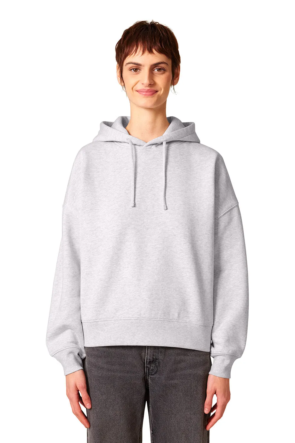 Stanley/Stella Womens Nora Hooded Sweatshirt Hoodie - Heather Cool Grey Clothing Stanley-Stella