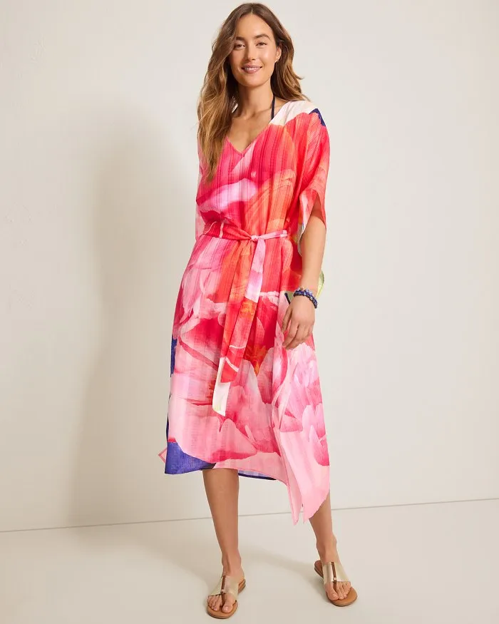 Tommy Bahama Artist Series Belted Caftan Cover Up - Touch Of Pink Tommy Bahama Clothing