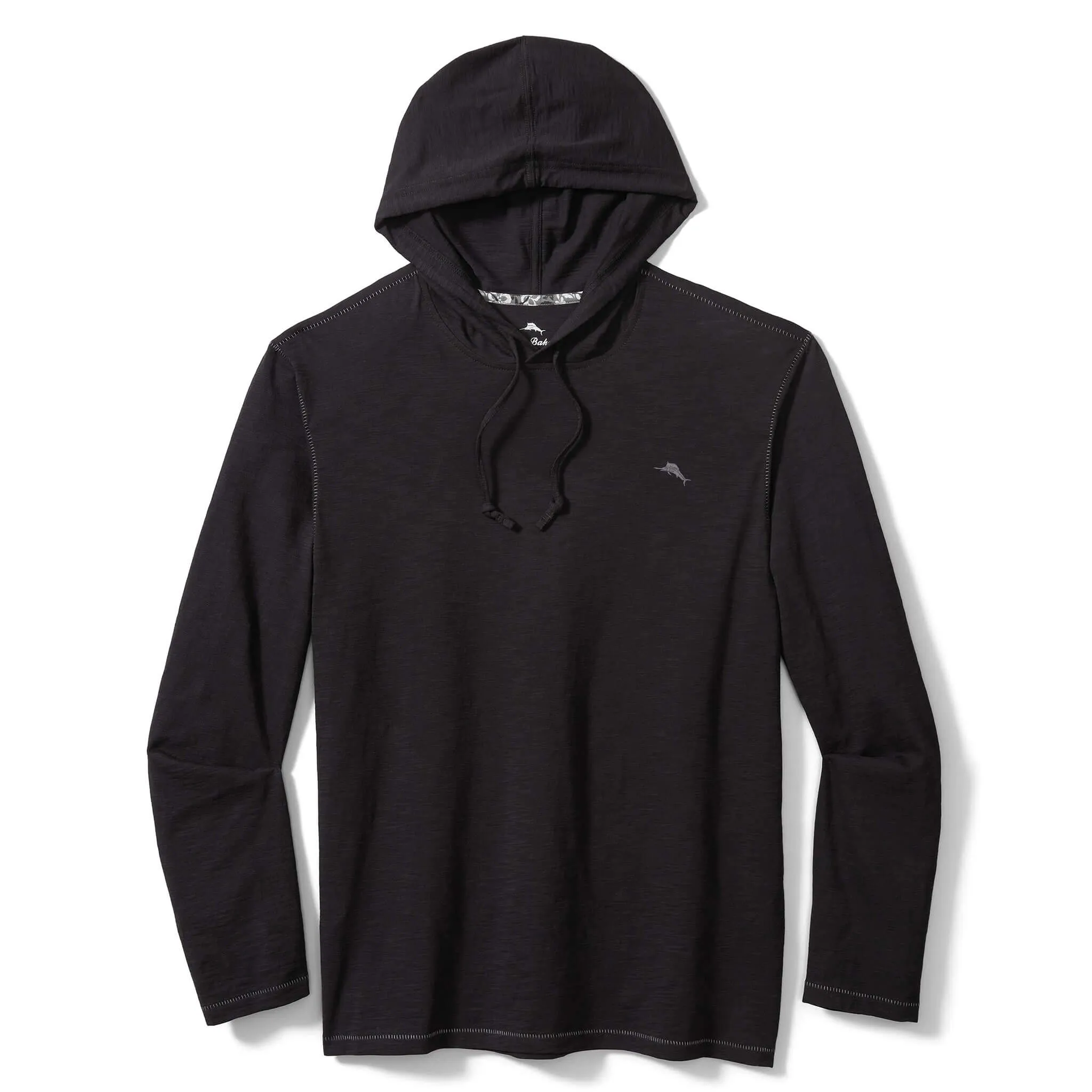 Tommy Bahama Bali Beach Hoodie Long Sleeve T-Shirt - Black Mens Tommy Bahama