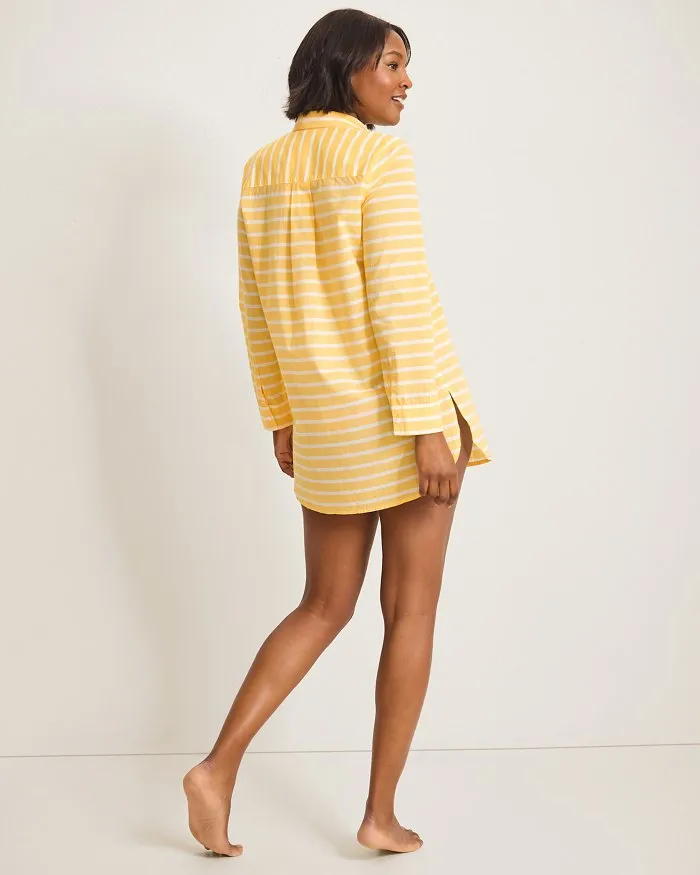 Tommy Bahama Coastline Stripe Boyfriend Shirt Cover Up - Daffodil Daze * Tommy Bahama Clothing