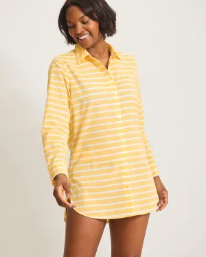 Tommy Bahama Coastline Stripe Boyfriend Shirt Cover Up - Daffodil Daze * Tommy Bahama Clothing