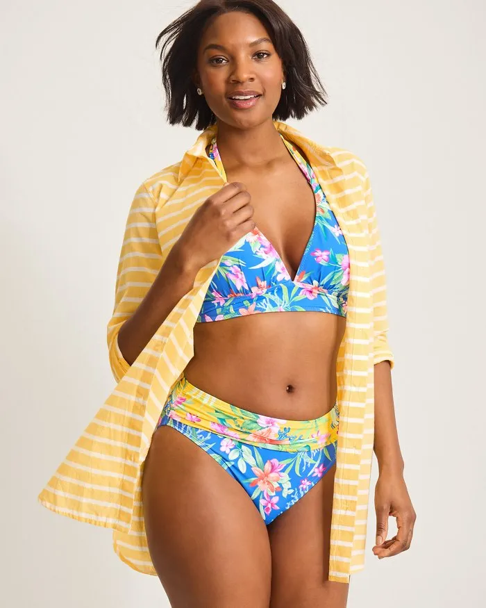 Tommy Bahama Coastline Stripe Boyfriend Shirt Cover Up - Daffodil Daze * Tommy Bahama Clothing