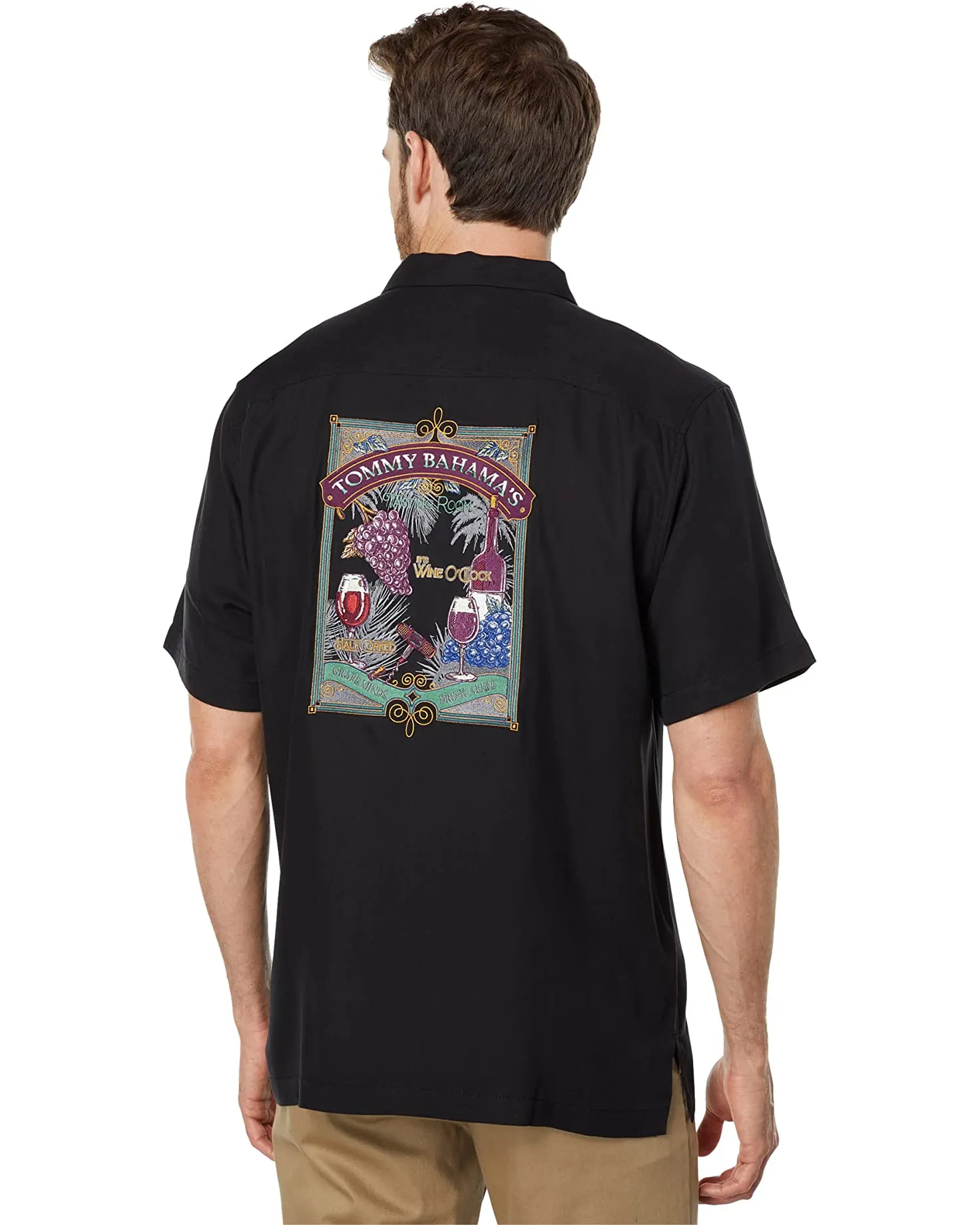Tommy Bahama Grape Minds Drink Alike Camp Shirt - Black Mens Tommy Bahama
