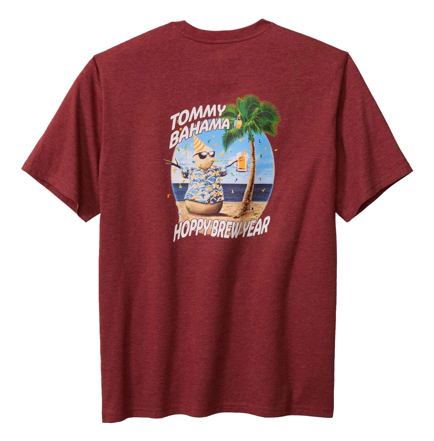 Tommy Bahama Hoppy Brew Year T-Shirt - Ruby Wine Heather Mens Tommy Bahama