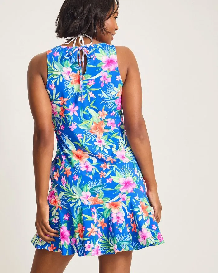 Tommy Bahama Isola Vita Flounce Spa Dress Cover Up - Palace Blue Tommy Bahama Clothing