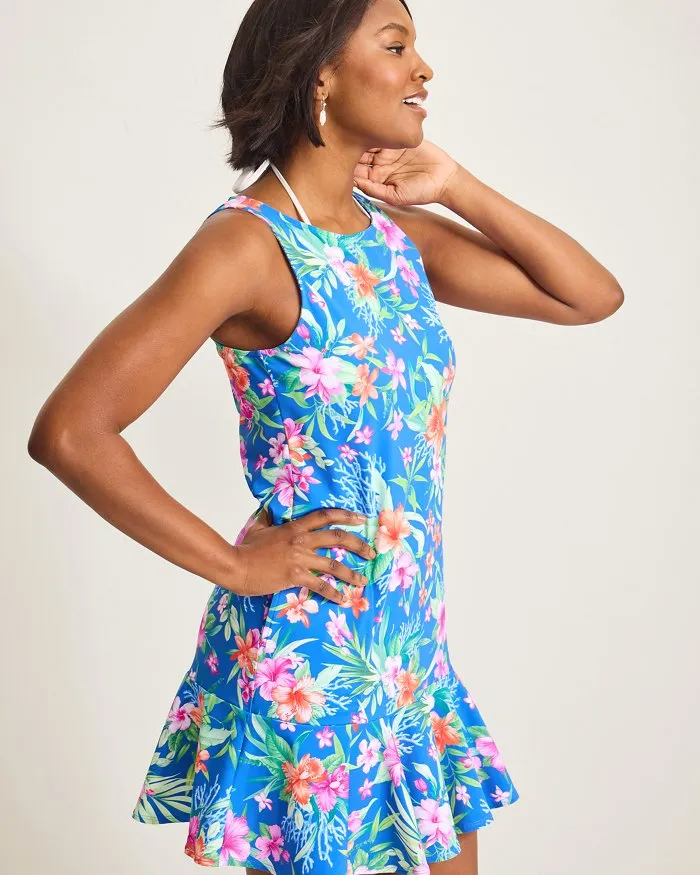 Tommy Bahama Isola Vita Flounce Spa Dress Cover Up - Palace Blue Tommy Bahama Clothing