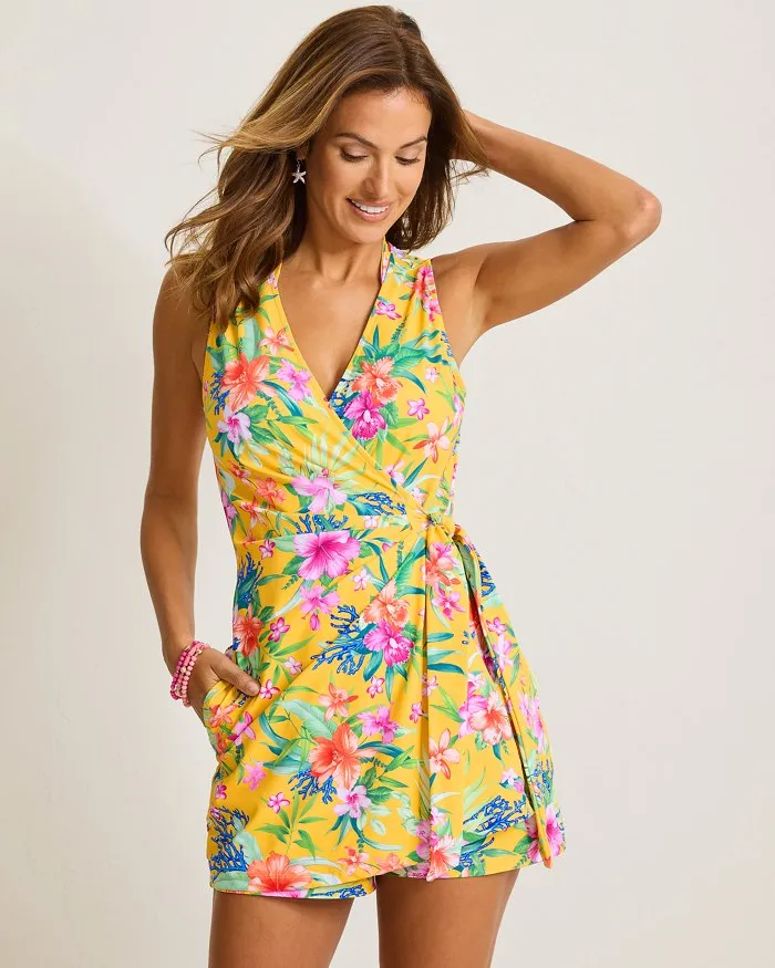 Tommy Bahama Isola Vita Wrap Romper Cover Up - Daffodil Daze Tommy Bahama Clothing