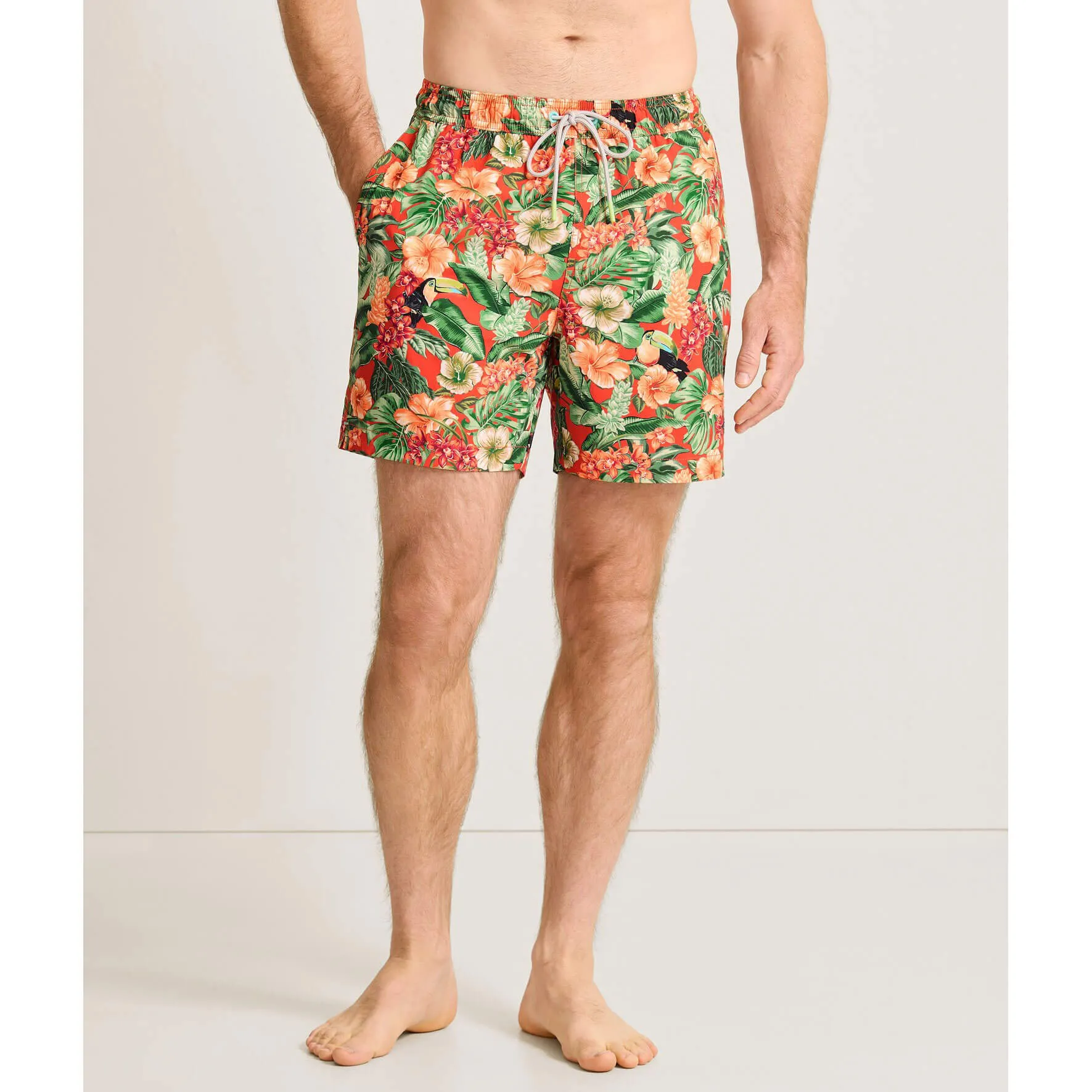 Tommy Bahama Men's 6-Inch Naples Toucan Paradise Swim Trunks - Mango Tango Mens Tommy Bahama