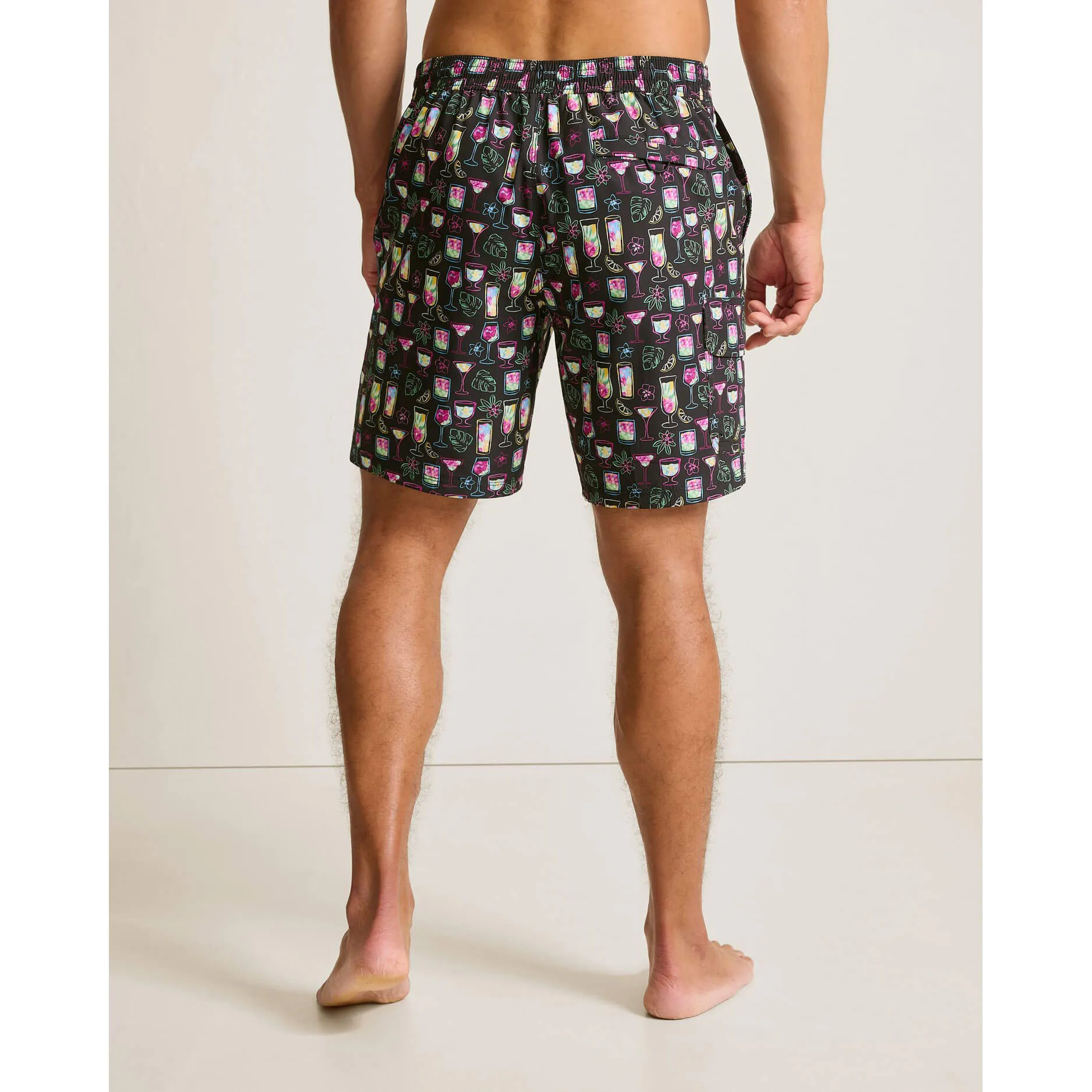Tommy Bahama Men's 8-Inch Baja Colada Sunset Swim Trunks - Jet Black Mens Tommy Bahama