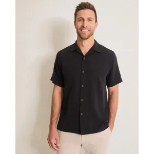 Tommy Bahama Men's Big & Tall Maui Border Silk Camp Shirt - Black Tommy Bahama Clothing