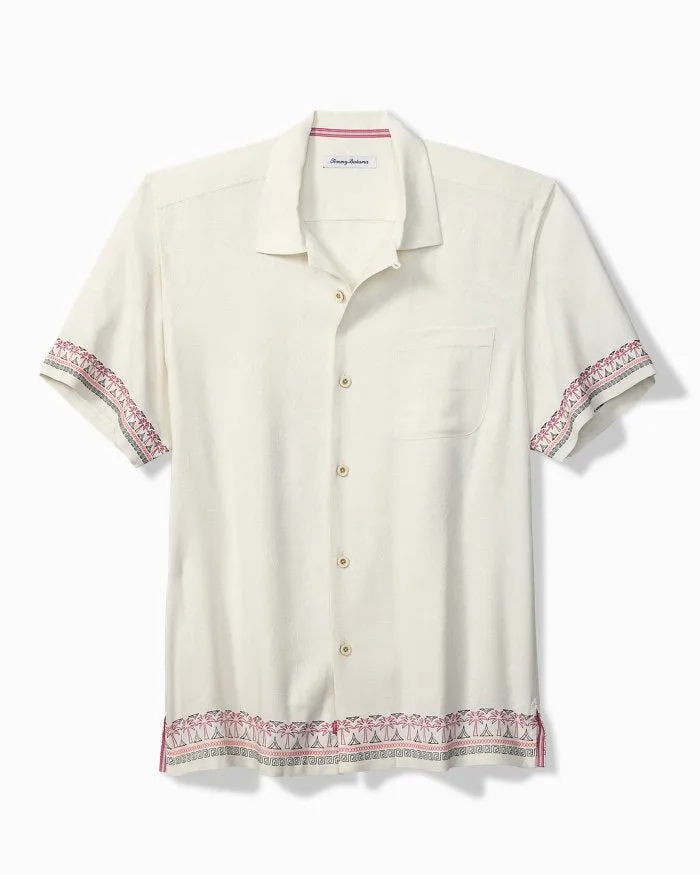 Tommy Bahama Men's Greco Palms Embroidered Silk Camp Shirt - Continental Mens Tommy Bahama