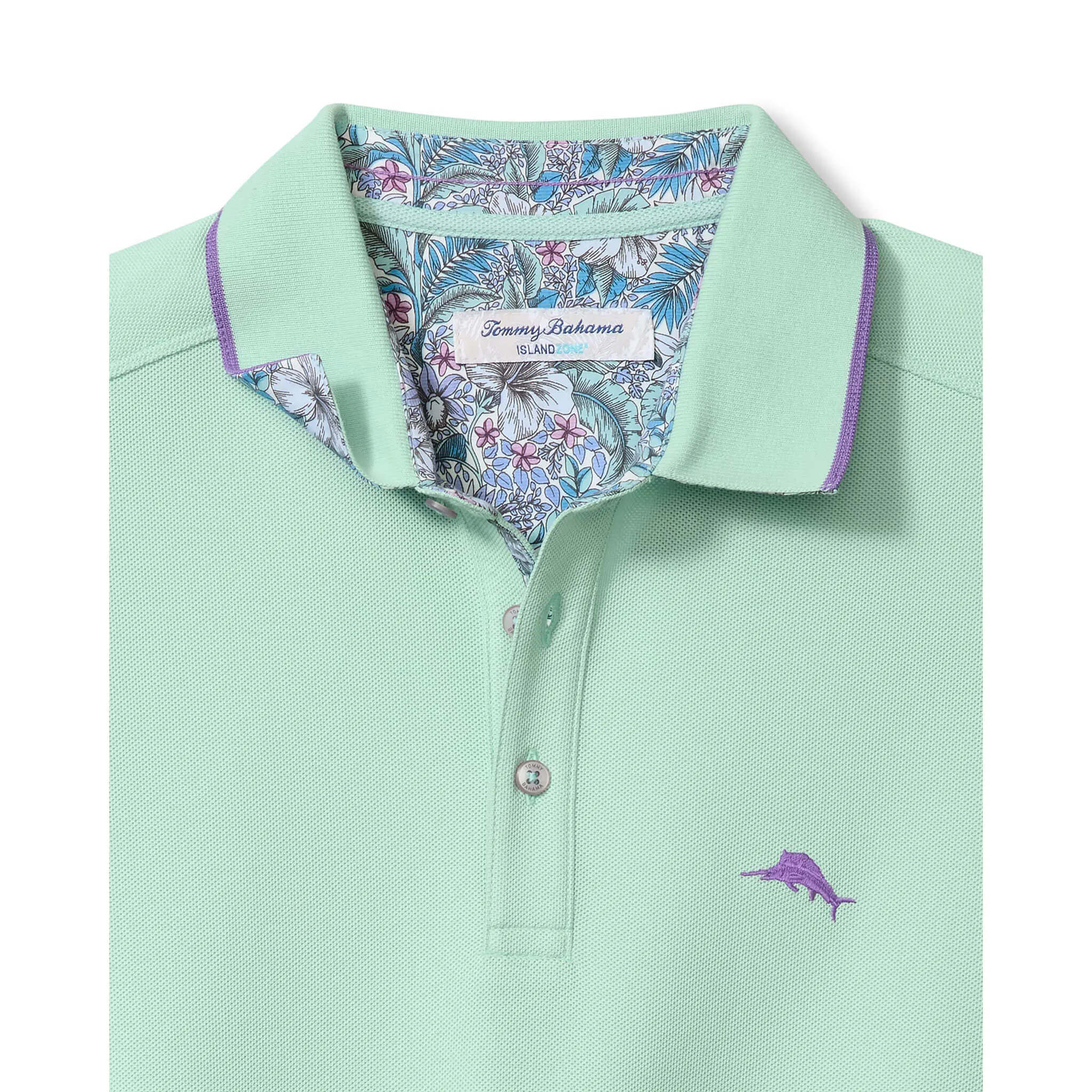 Tommy Bahama Men's IslandZone Azul Gardens Five O'Clock Polo Shirt - Spring Sky Tommy Bahama Clothing