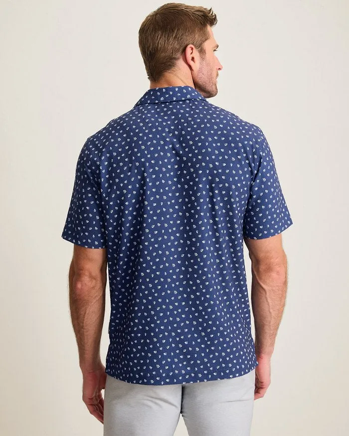 Tommy Bahama Men's IslandZone Bahama Coast Deco Palms Camp Shirt - Bering Blue Tommy Bahama Clothing