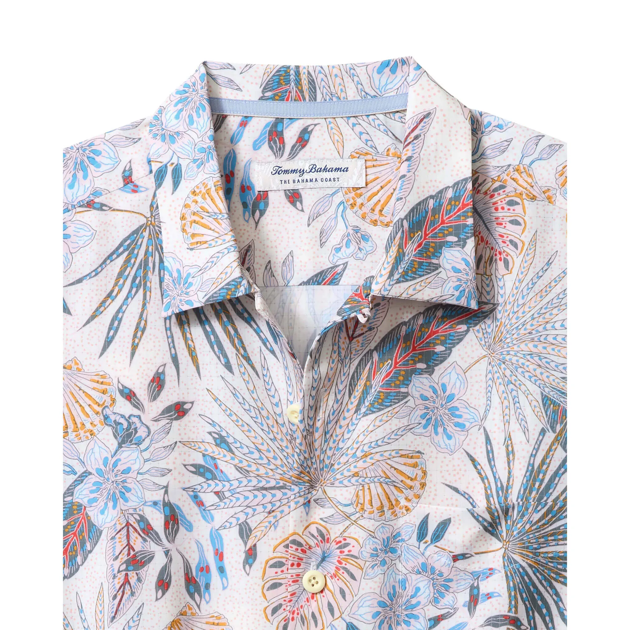 Tommy Bahama Men's IslandZone Bahama Coast Tropic Tango Camp Shirt - Bright White Tommy Bahama Clothing